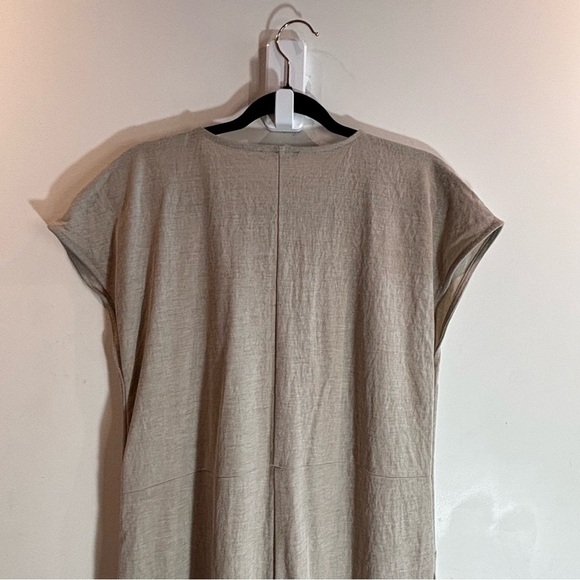 ZARA Sz M Rustic Jumpsuit Patch Like Pockets Buttons Unlined Cap Sleeve - Picture 7 of 8